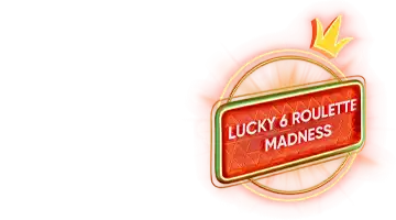 Значок с надписью Lucky 6 Roulette Madness, символизирующий промоакцию рулетки в Онлайн-казино Дрип.
